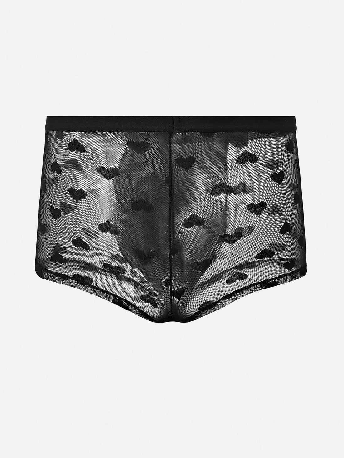 Men’s Heart Polka Dot Mesh Short with Waistband Detail, Lightweight Material, Casual Style