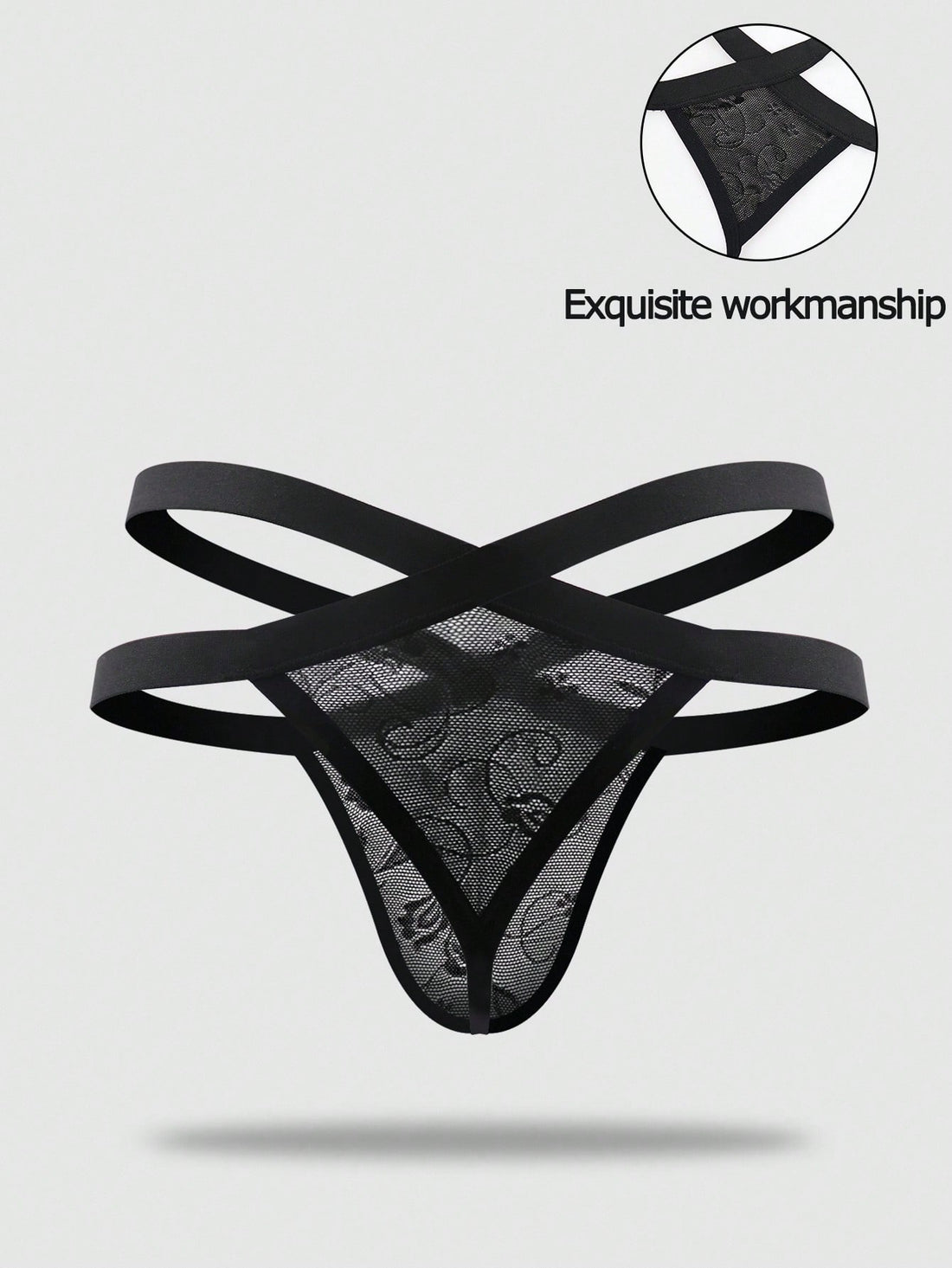 Men’s Solid Color Mesh Fabric Short With Hollow Pattern Detail, Breathable Structure, For Everyday Use
