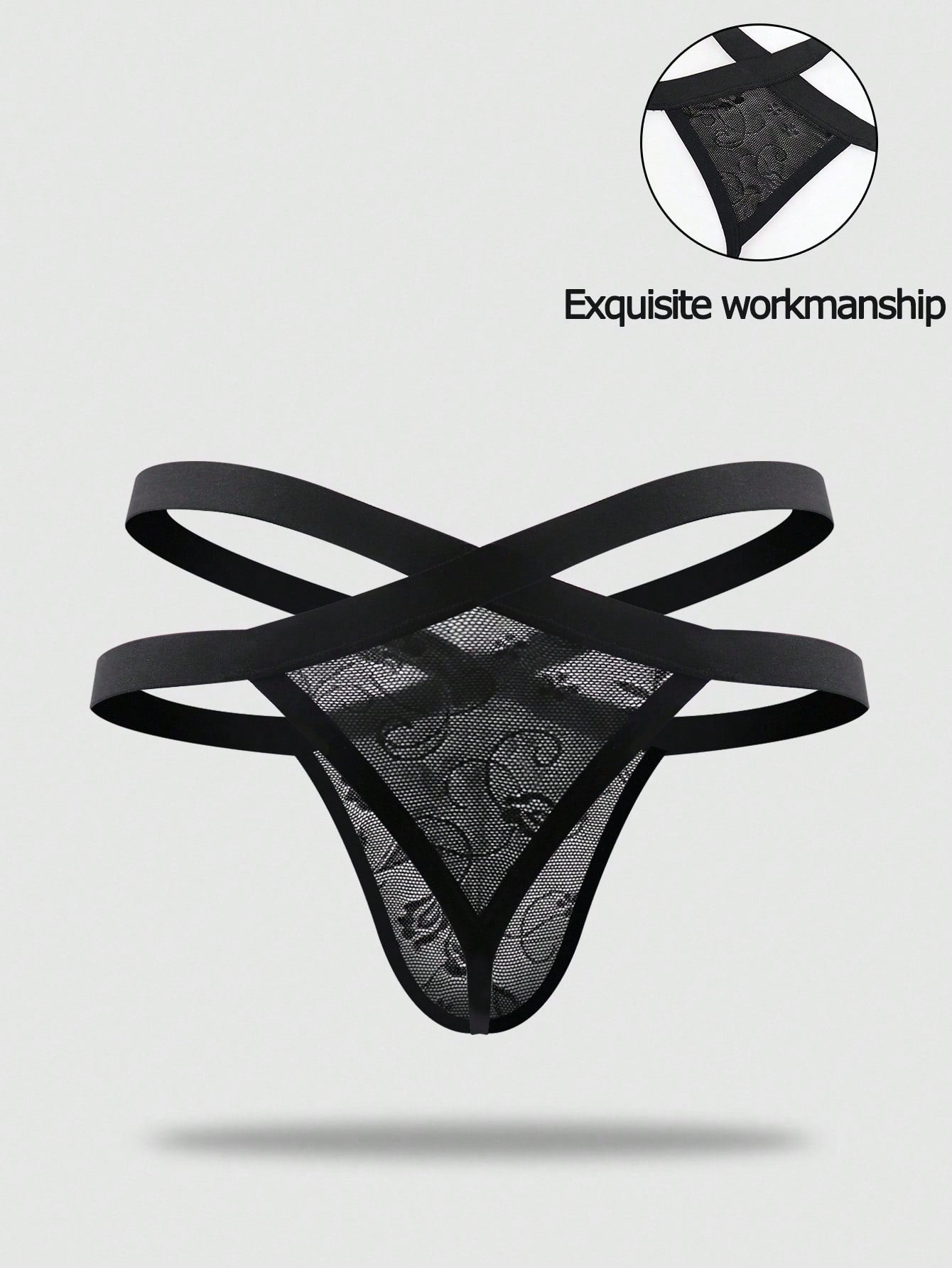 Men’s Solid Color Mesh Fabric Short With Hollow Pattern Detail, Breathable Structure, For Everyday Use