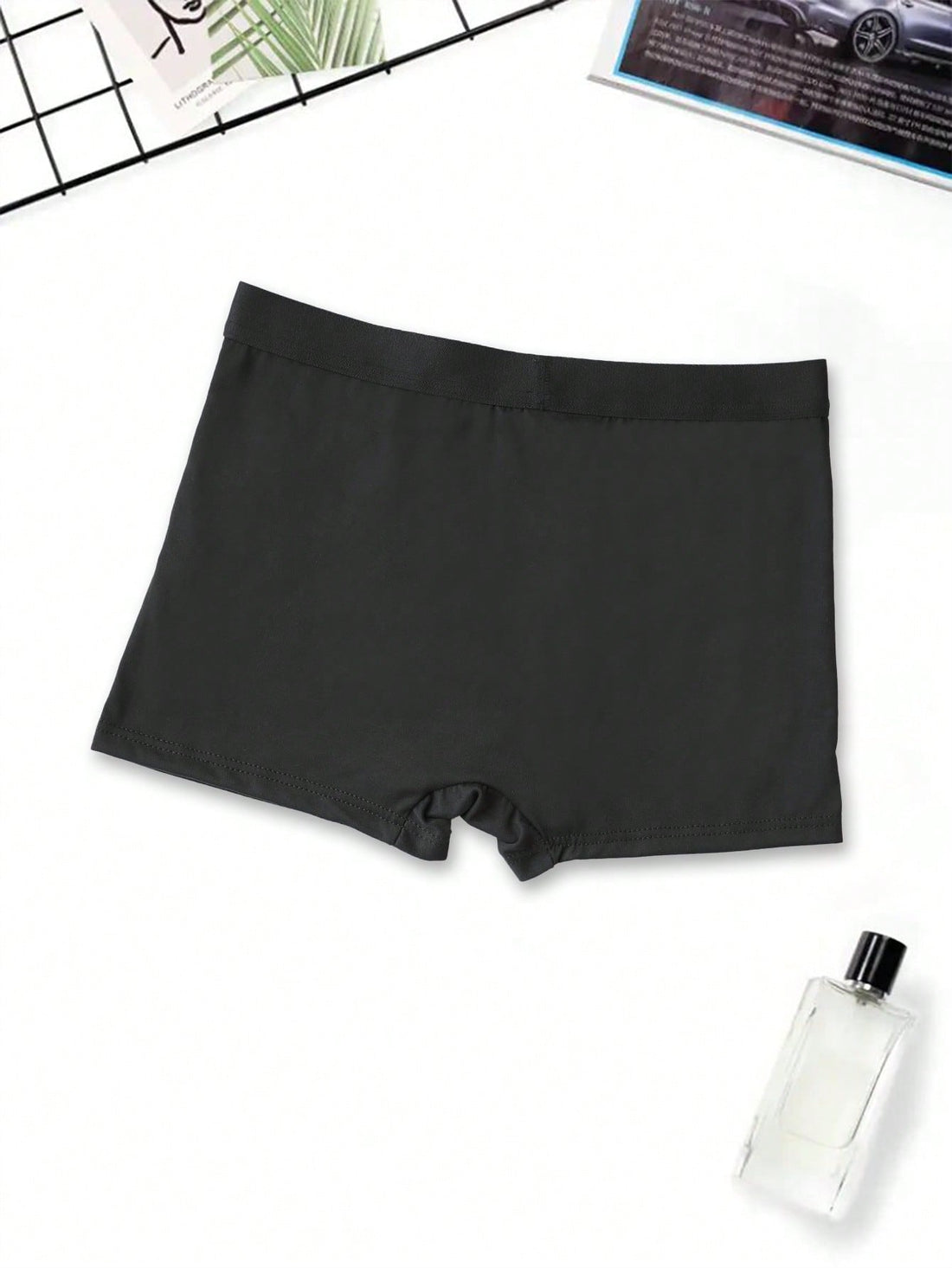 Men's Black Briefs With Handprint Pattern