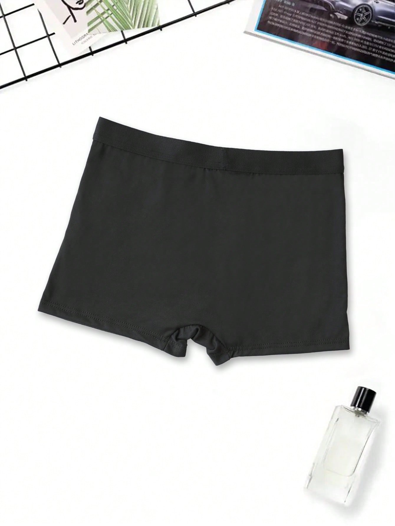 Men's Black Briefs With Handprint Pattern