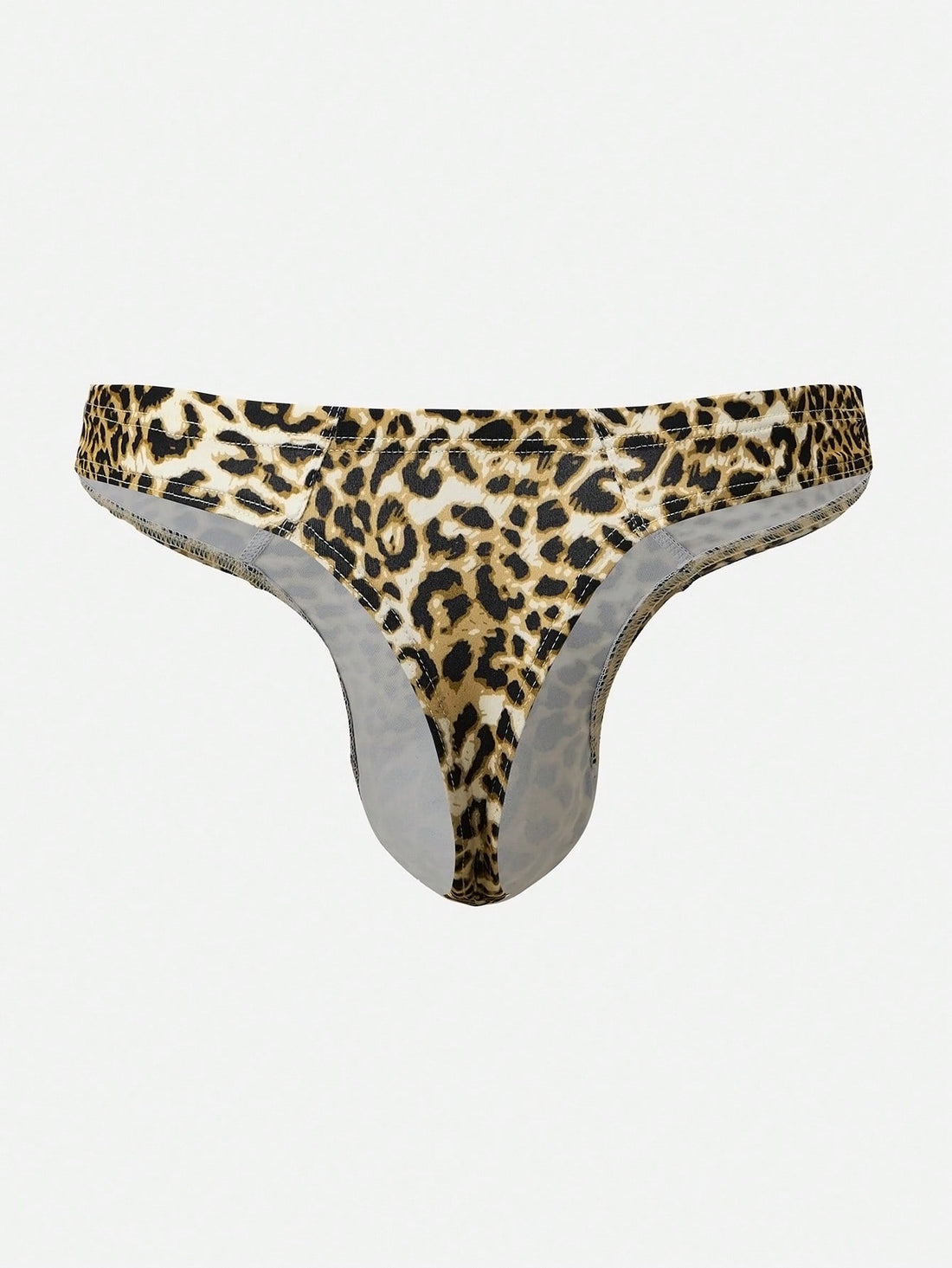 1pc Men’s Leopard Print Short, Lightweight Fabric, Simple Structure