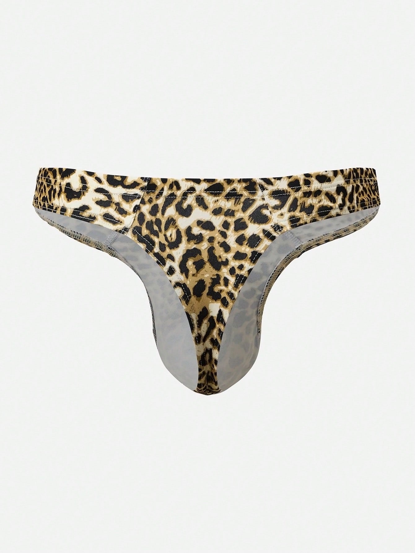1pc Men’s Leopard Print Short, Lightweight Fabric, Simple Structure
