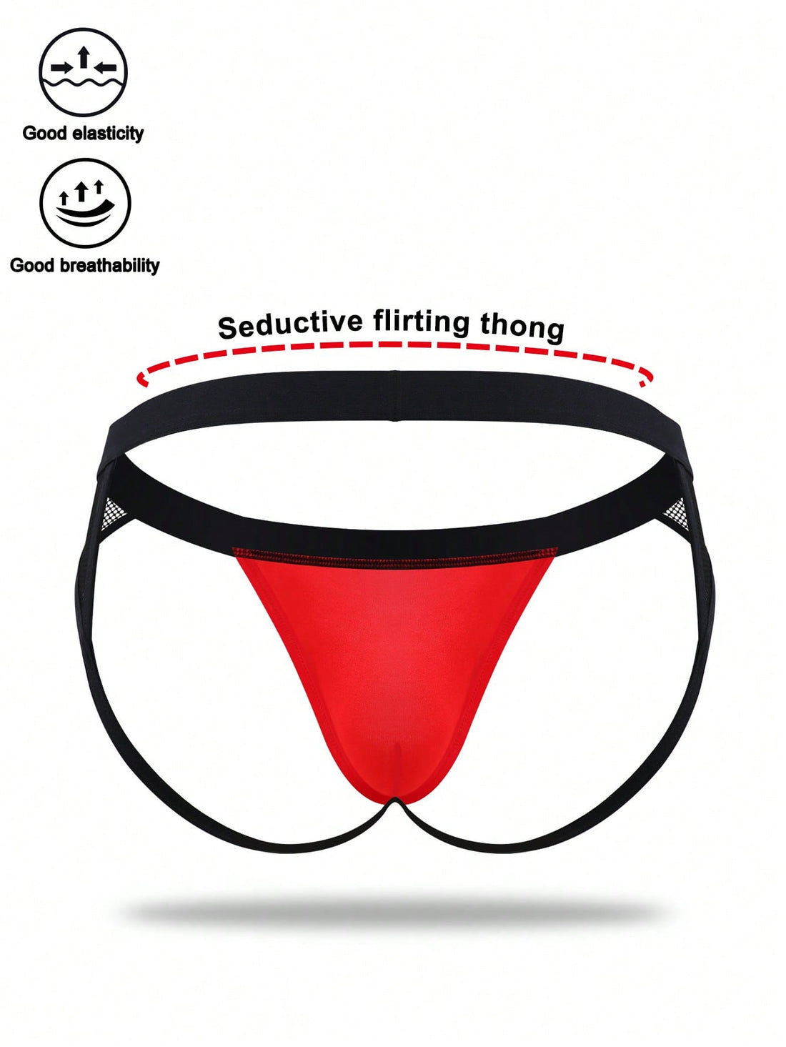 Men’s Red Fabric Short With Contrast Mesh Detail, Clean Structure, For General Wear