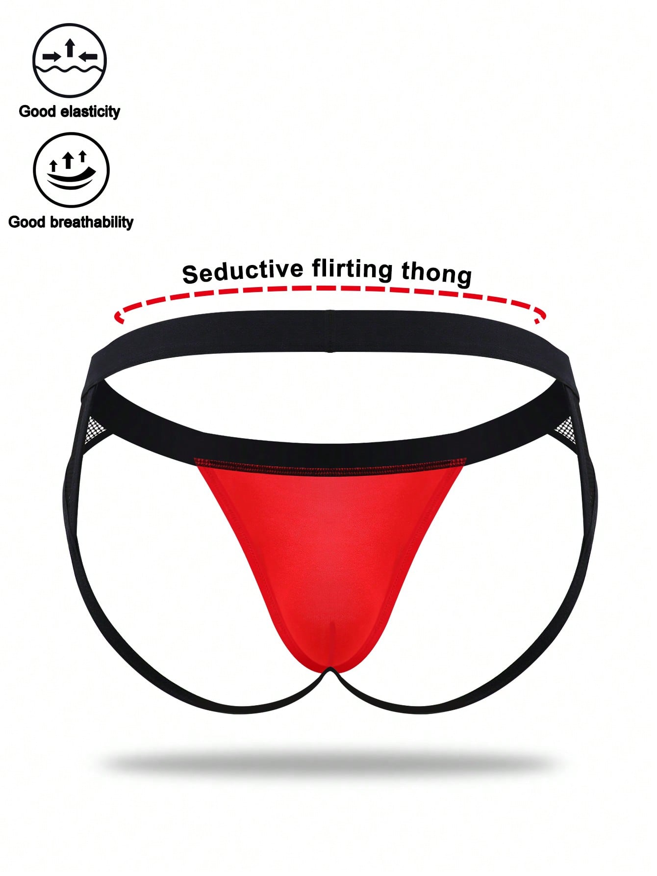 Men’s Red Fabric Short With Contrast Mesh Detail, Clean Structure, For General Wear