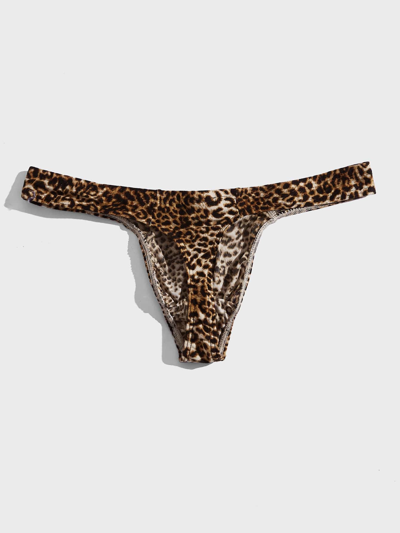 Men's Leopard Print Thong Underwear