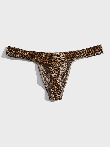Men's Leopard Print Thong Underwear