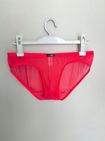 Sheer Mesh Low Waist Full Coverage Briefs For Men