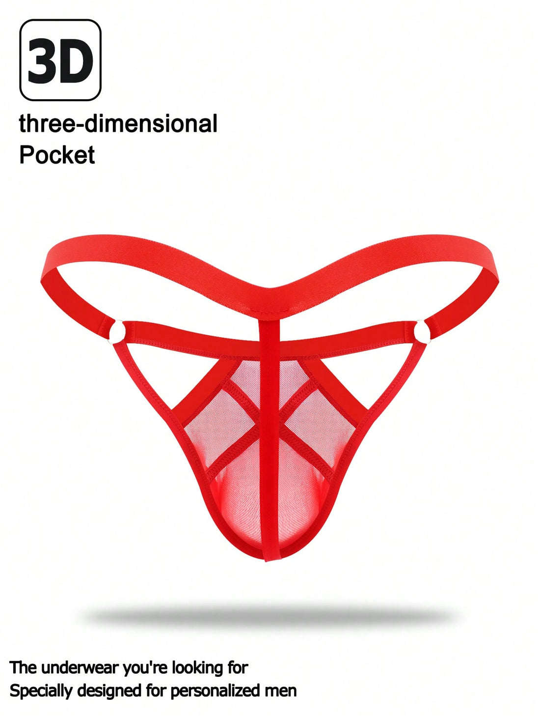 1pc Men’s Red Mesh Short with Detail, Lightweight Fabric, Simple Structure