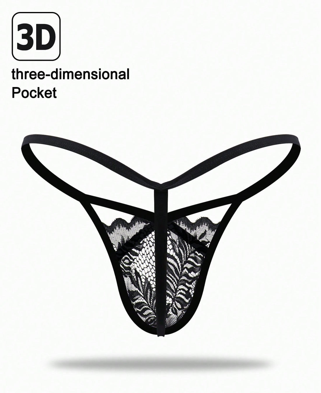 1pc Men’s Lace Trim Short, Breathable Fabric, Lightweight Material, Simple Daily Style