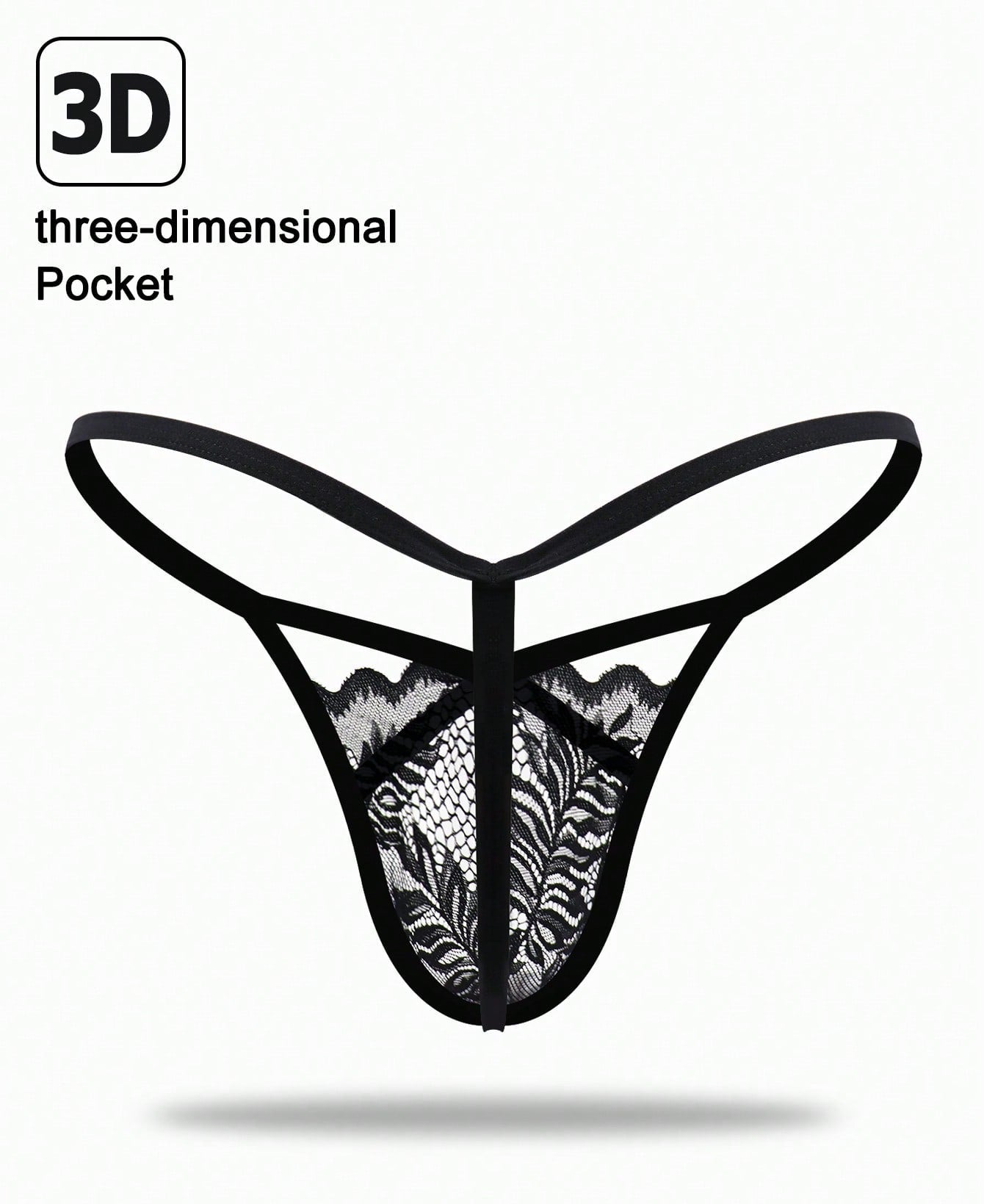 1pc Men’s Lace Trim Short, Breathable Fabric, Lightweight Material, Simple Daily Style