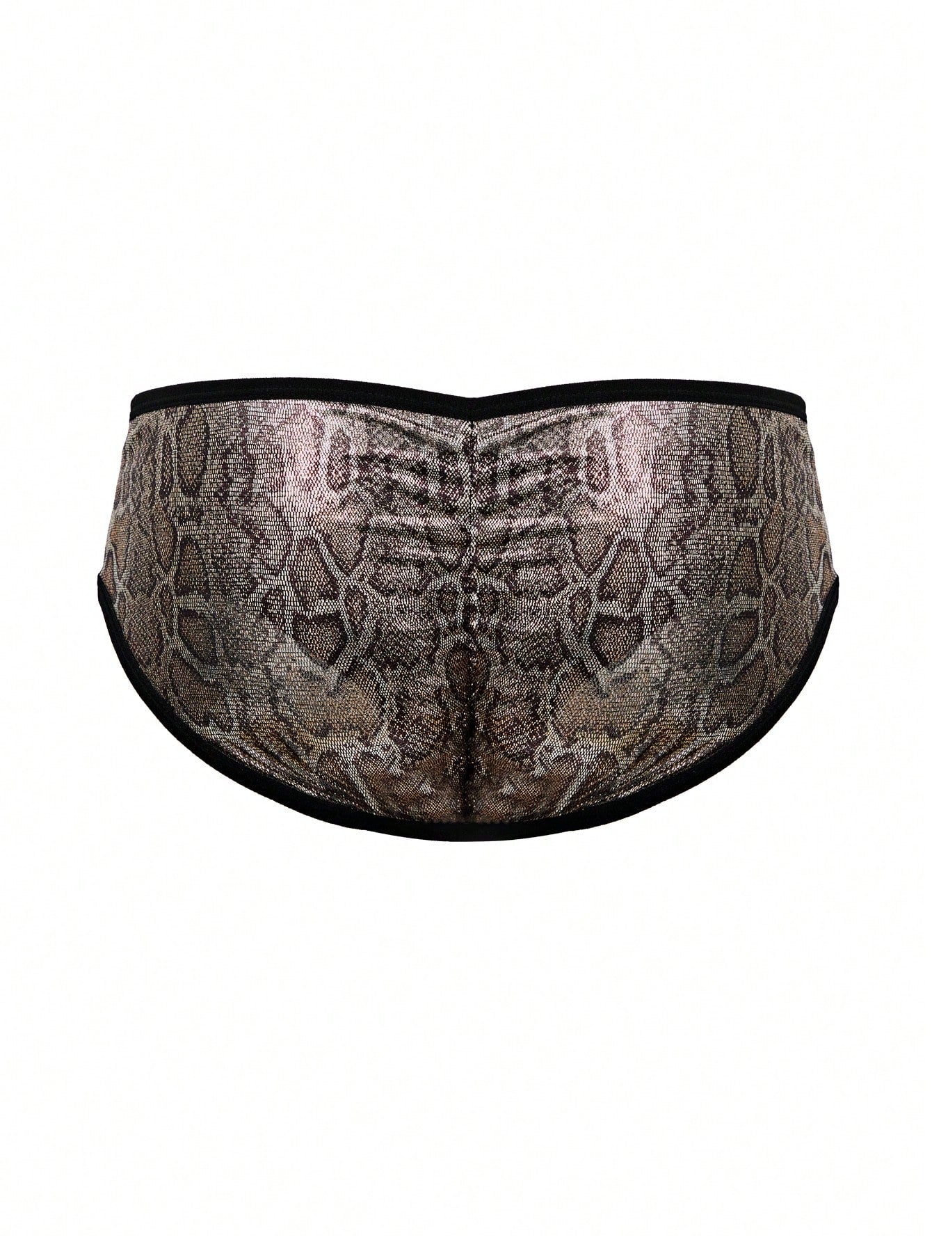 Men’s PU Short with Snakeskin Pattern, Shiny Surface, Smooth Texture