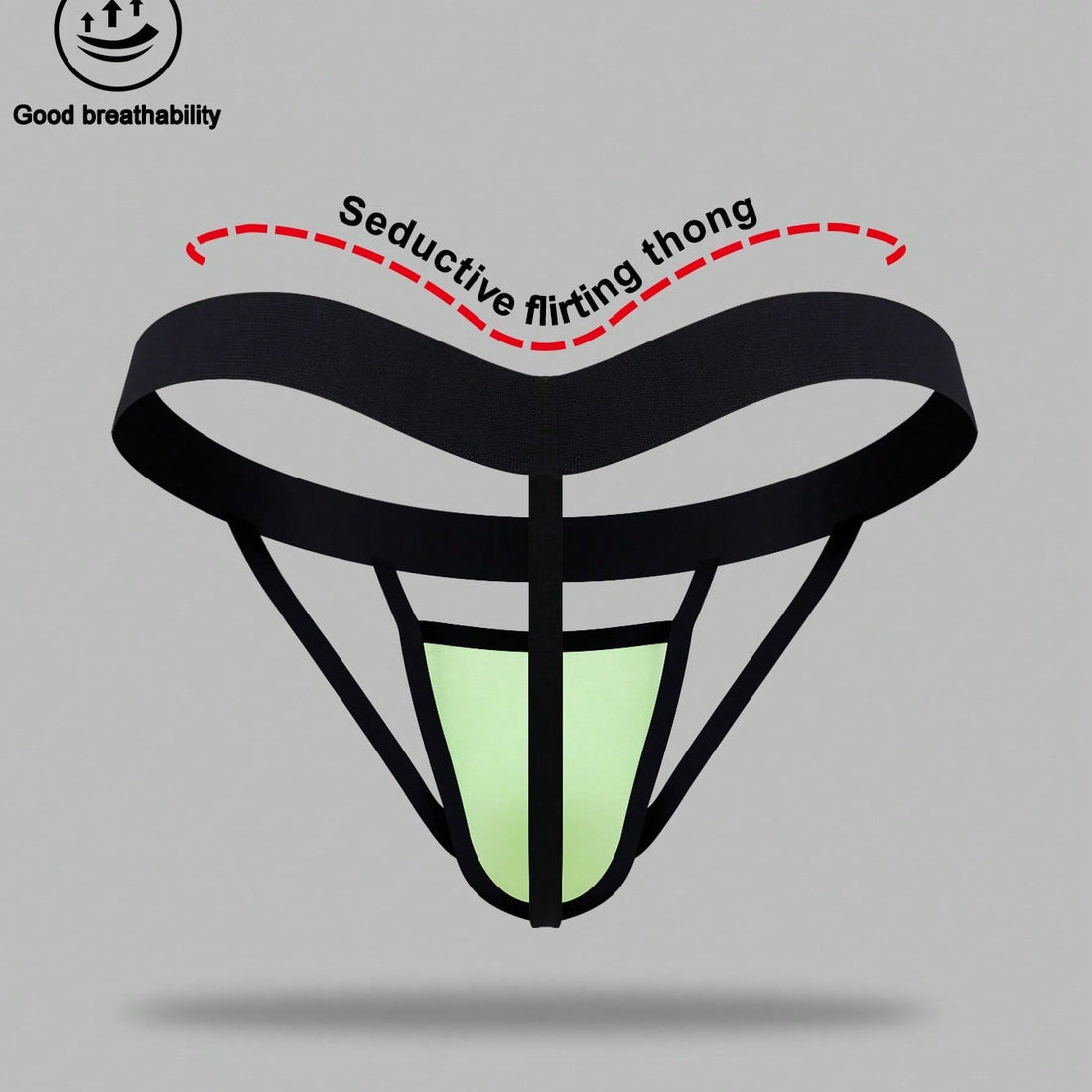 1pc Men's Light Green Breathable Briefs