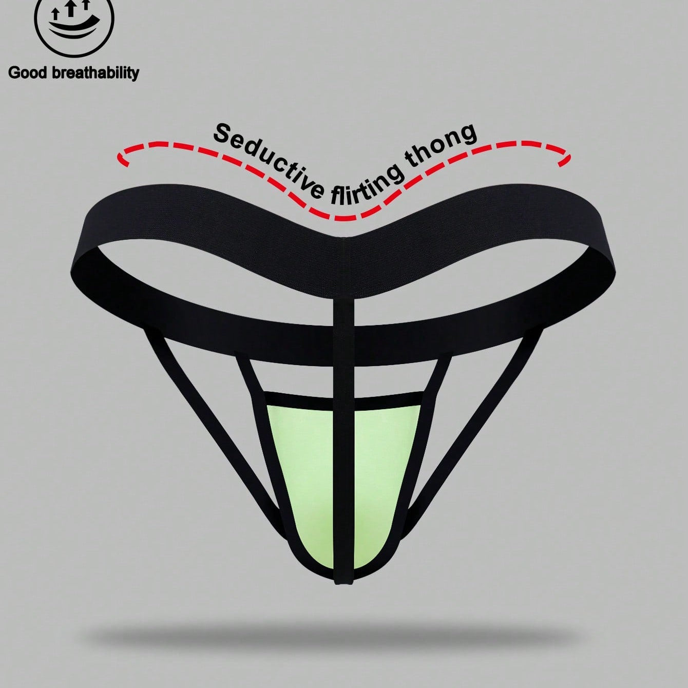 1pc Men's Light Green Breathable Briefs