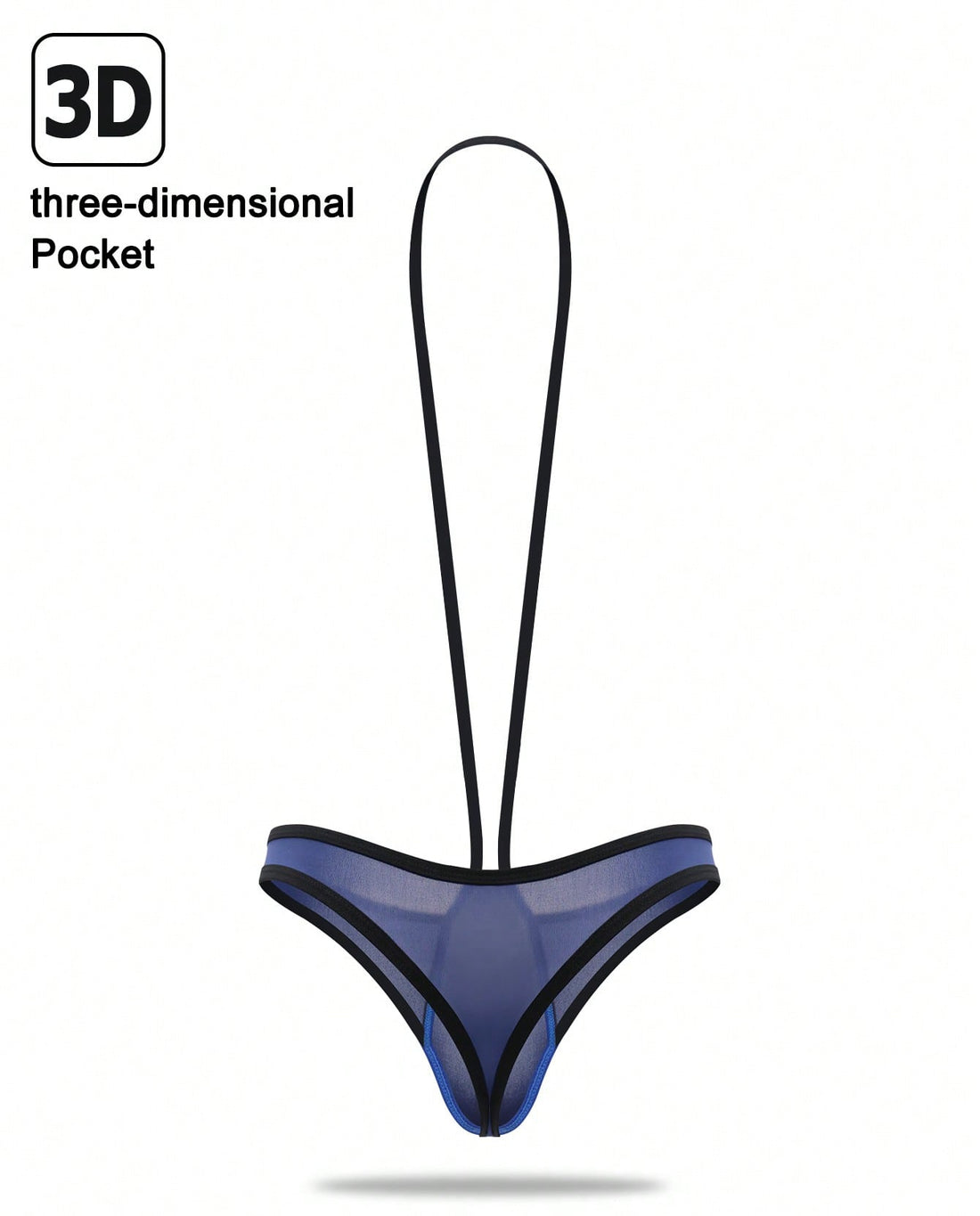 1pc Men’s Mesh Sling Style Short, Lightweight Material, Minimal Design