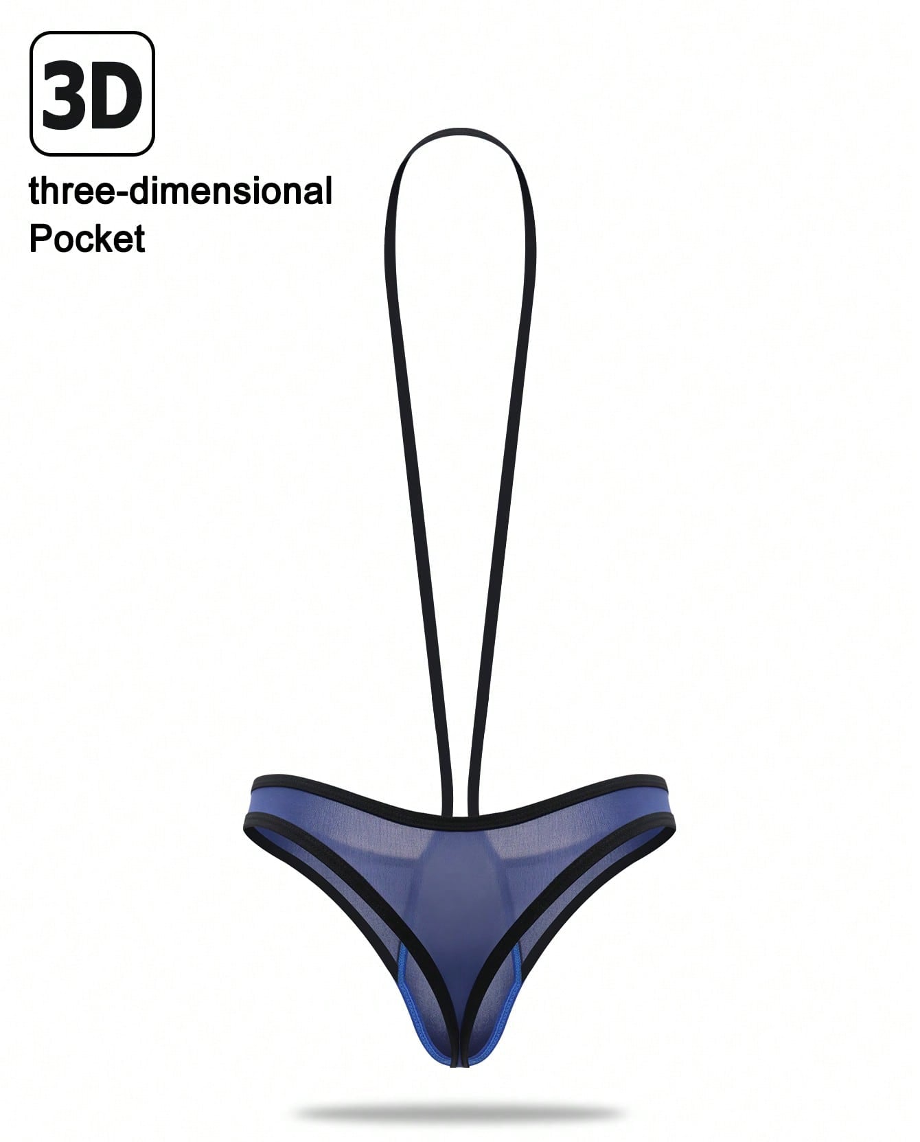 1pc Men’s Mesh Sling Style Short, Lightweight Material, Minimal Design