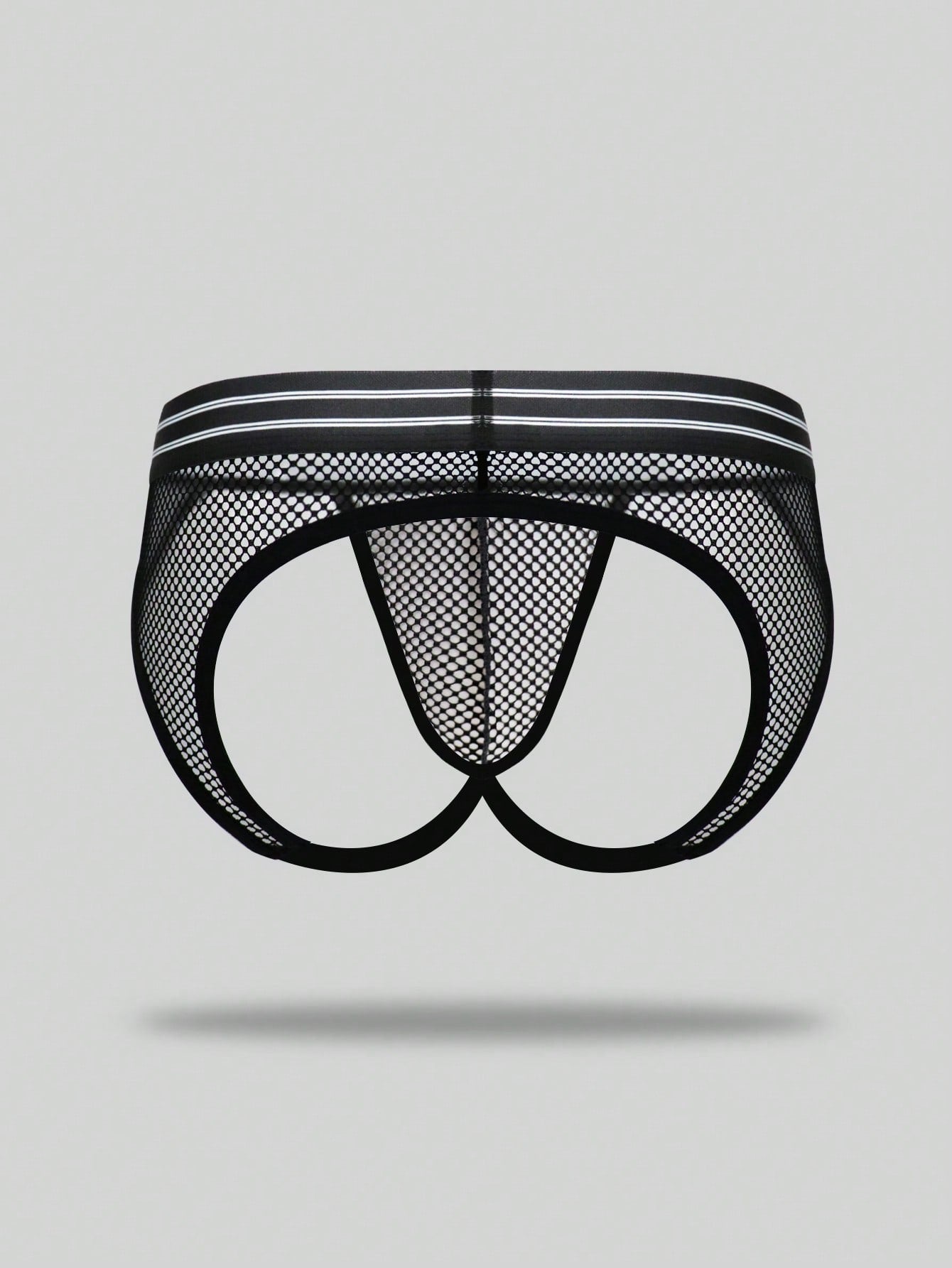 Men's Hollow Design Contrast Stripe Briefs Thong Jockstrap