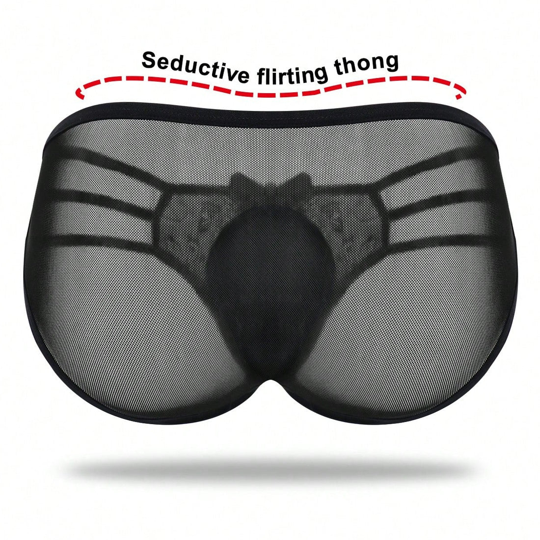 Men's Black Mesh Lace Waist Briefs