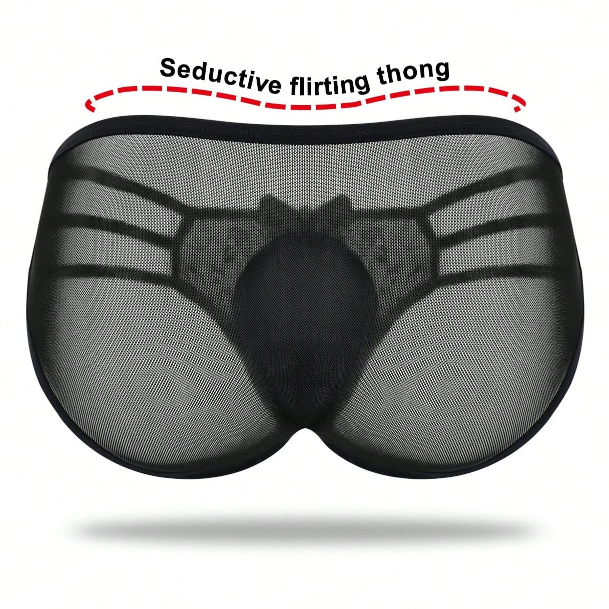Men's Black Mesh Lace Waist Briefs