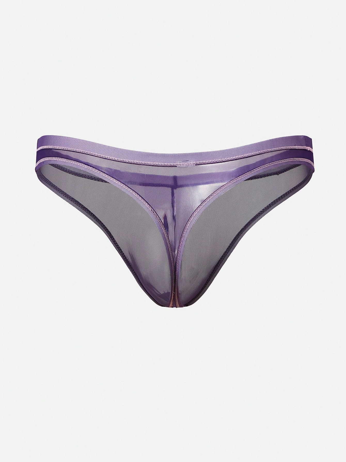 1pc Men’s Ultra-Thin Mesh Fabric Short, Purple Color, Minimal Design, For Daily Use