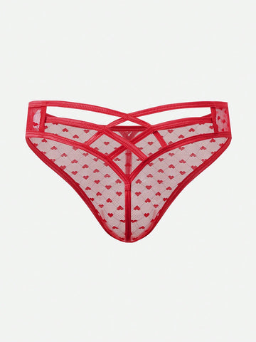 Men’s Criss-Cross Heart Pattern Short, Textured Knit Fabric, Clean Design, For Everyday Use