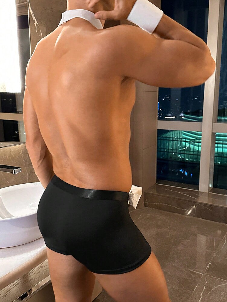 Men’s 3 Piece Costume Accessory Set with Bow, Collar, and Cuffs, Decorative Design, For General Occasions