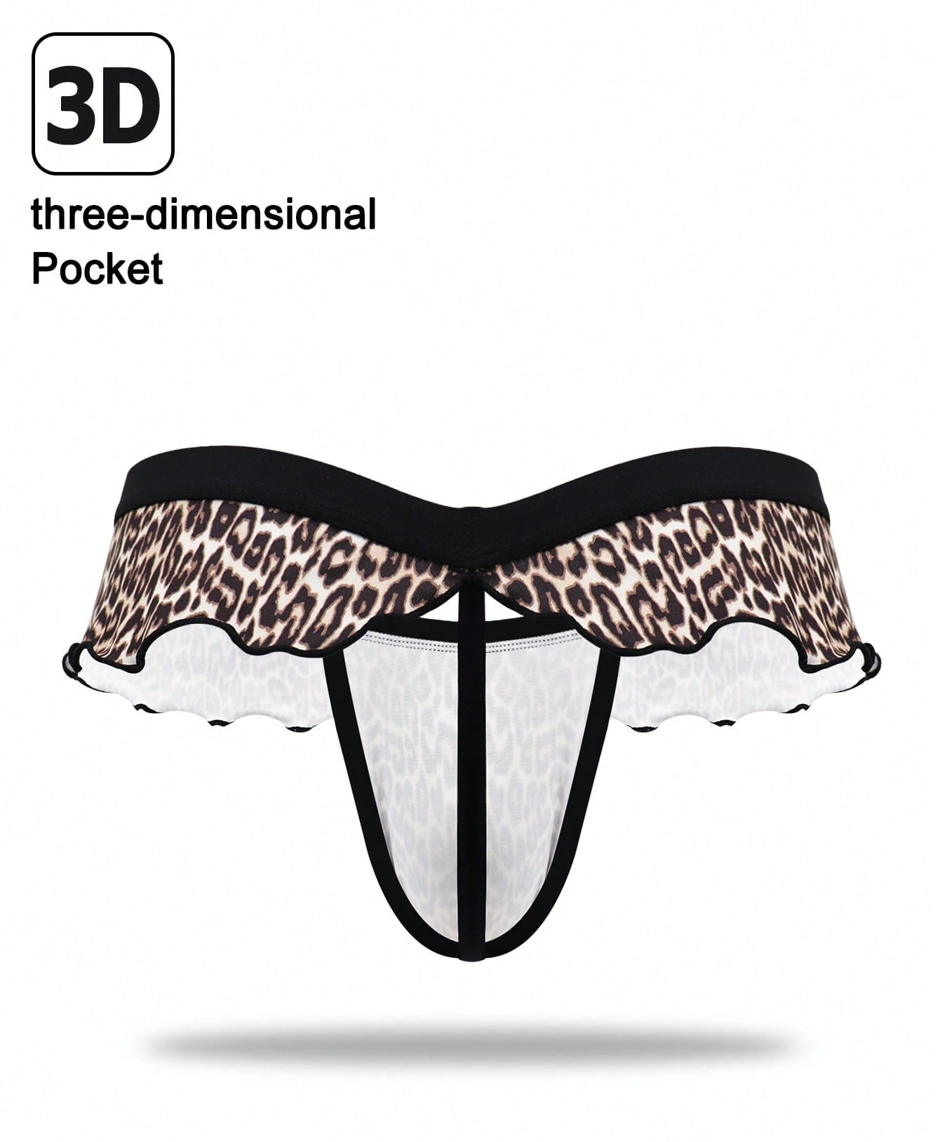 1pc Men’s Leopard Print Short, Low-Rise Style, Soft Fabric Texture, Simple Daily Wear