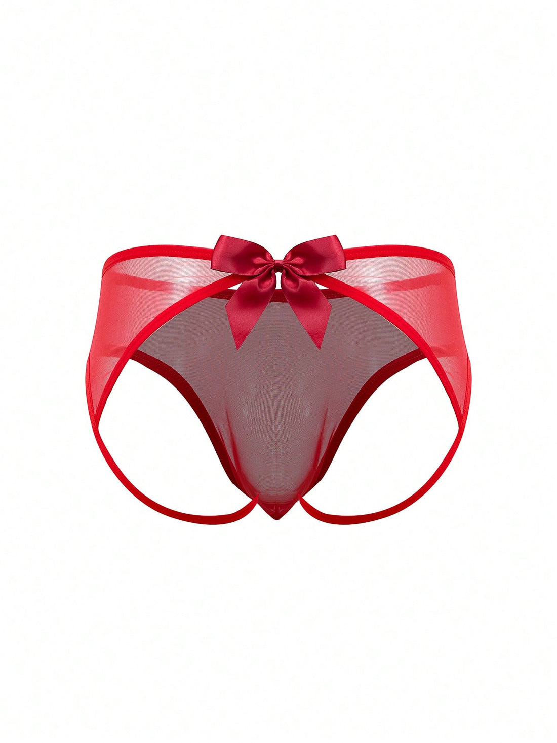 Bow Mesh Thong Underwear For Men