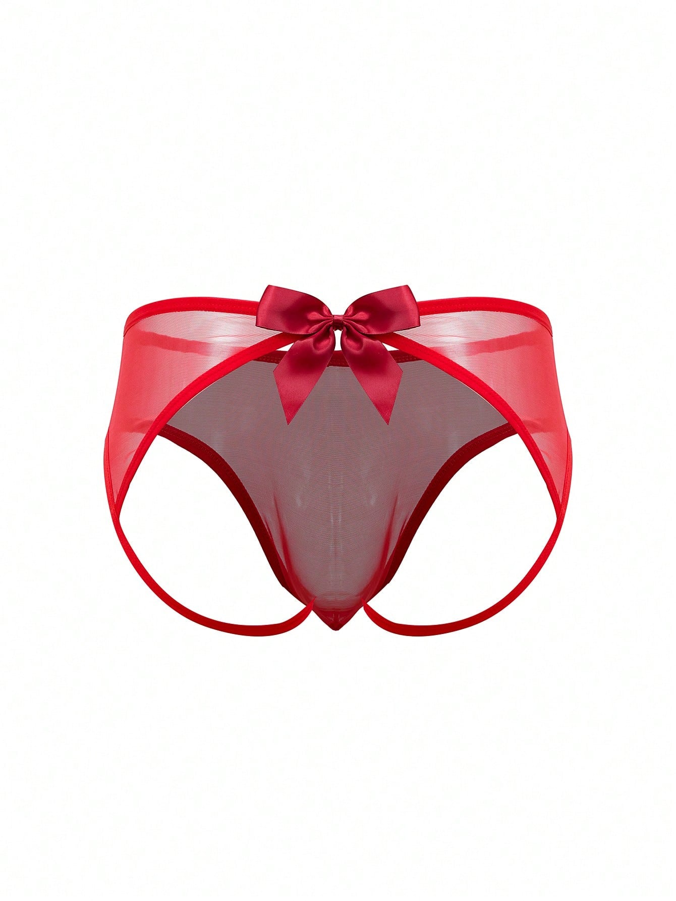 Bow Mesh Thong Underwear For Men