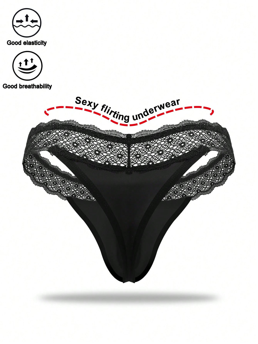 Men's Fabric U-Pouch Lace Trim Briefs