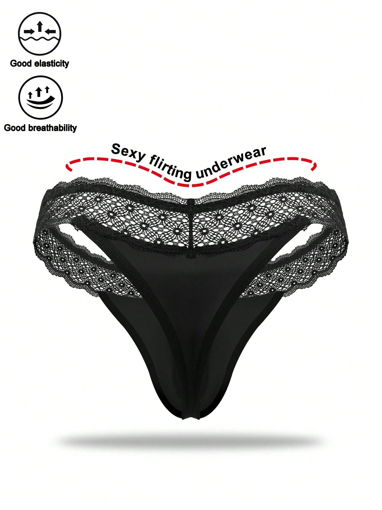 Men's Fabric U-Pouch Lace Trim Briefs