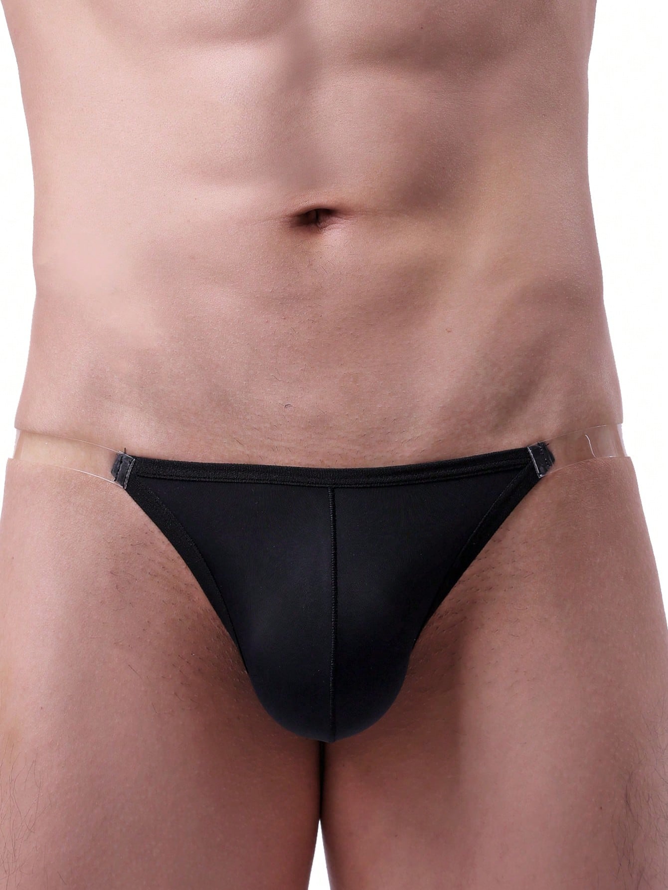 Men's Ice Silk High Cut Swim Briefs With U Convex Design