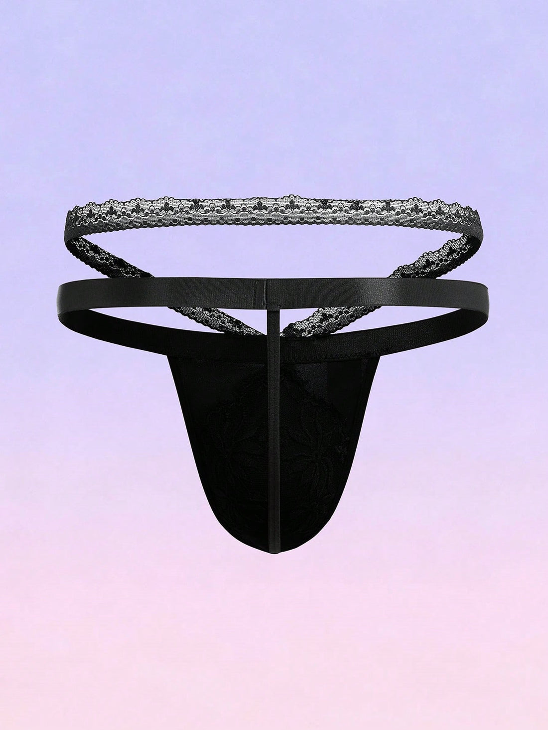 Contrast Lace Hollow Out Sexy Briefs For Men