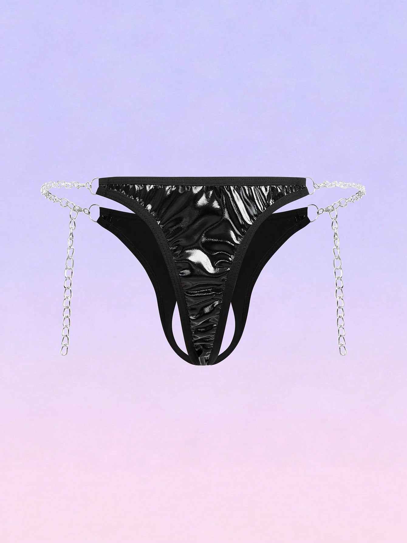 Chain Decor Hollow Sexy Thong For Men