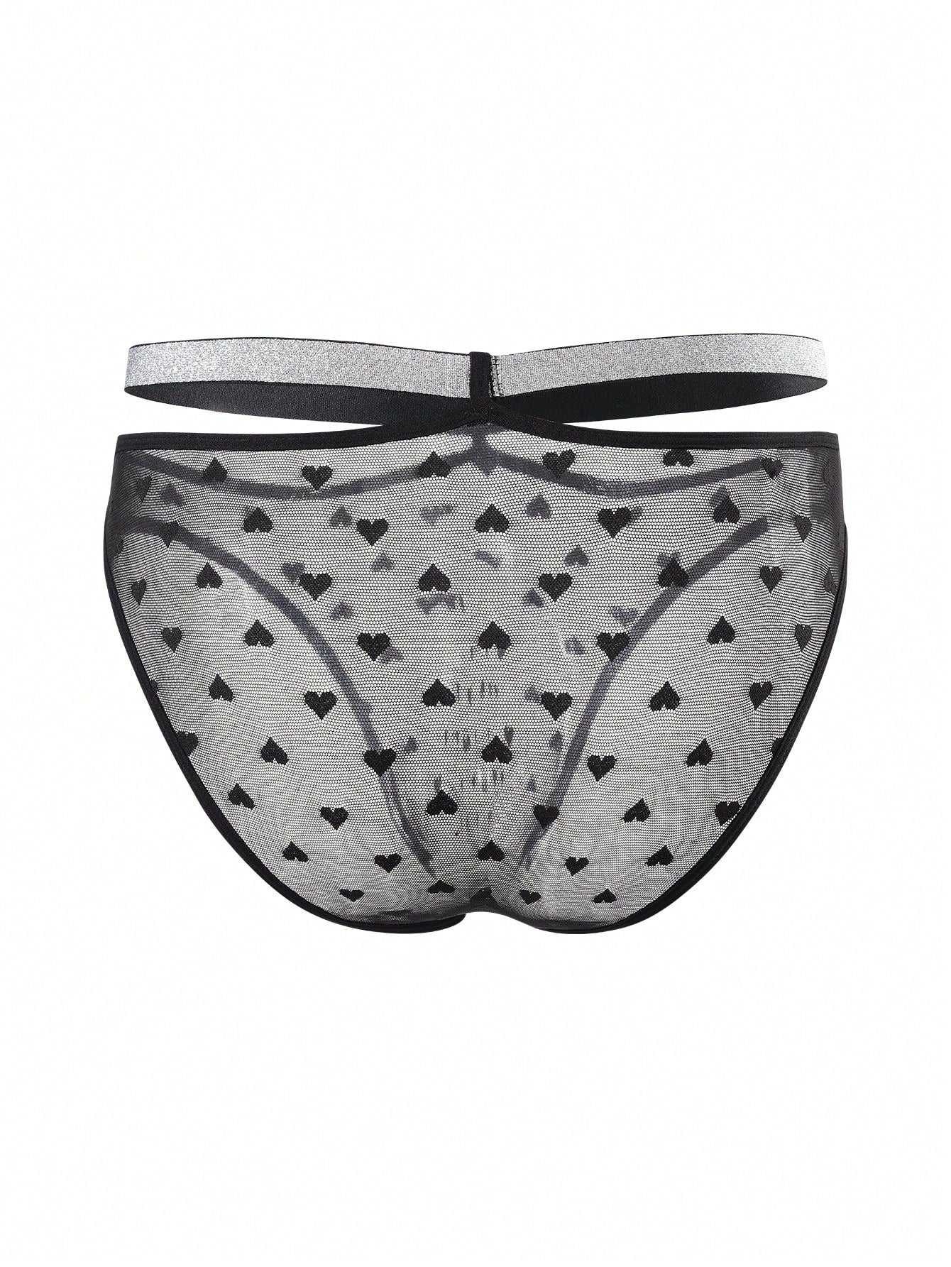 Men’s Textured Knit Short Neutral Color Heart Print Design For Daily Wear