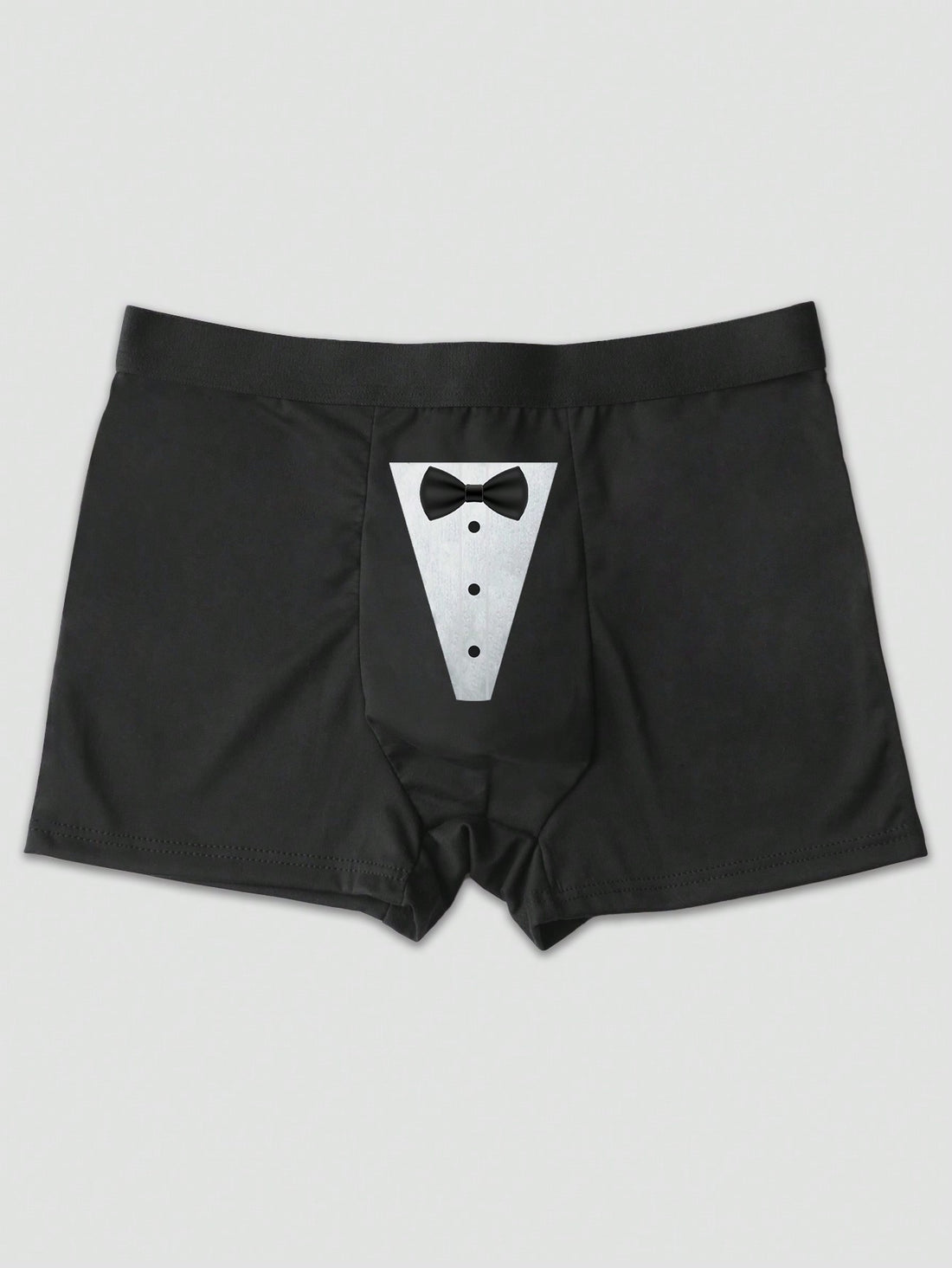 2pcs Men's Black Graphic Print Briefs