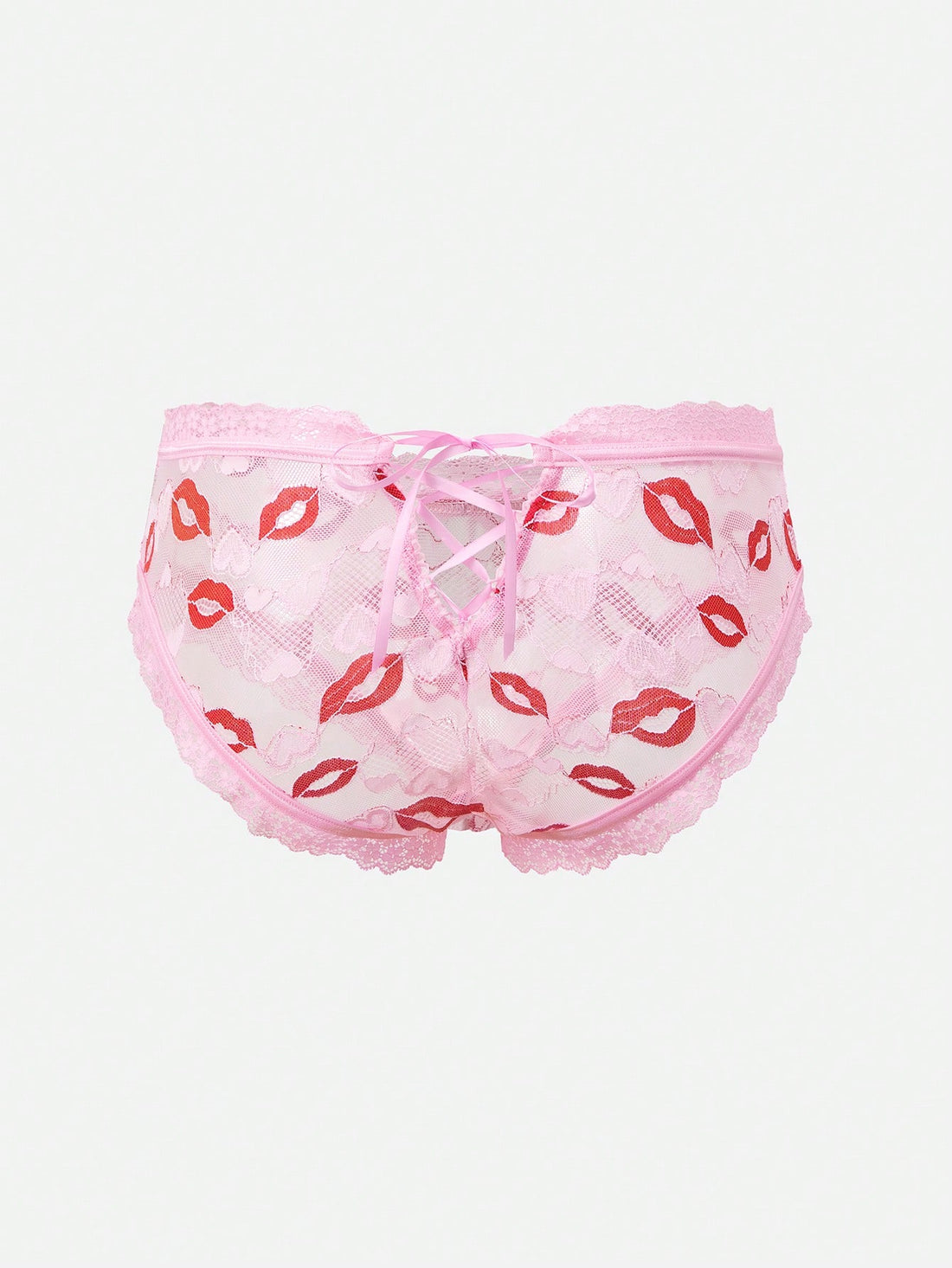 Men’s Printed Pattern Short With Lip Motif Detail For Daily Wear