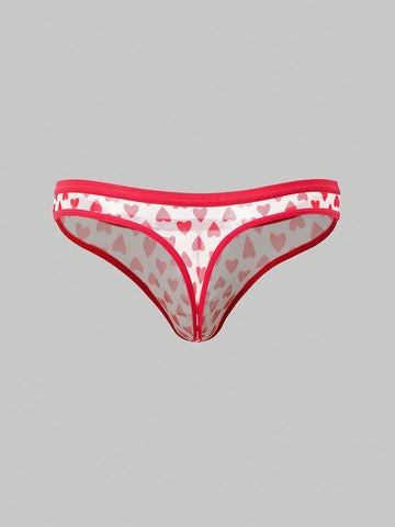 Men’s Pattern Short With Heart Print Detail For Daily Wear