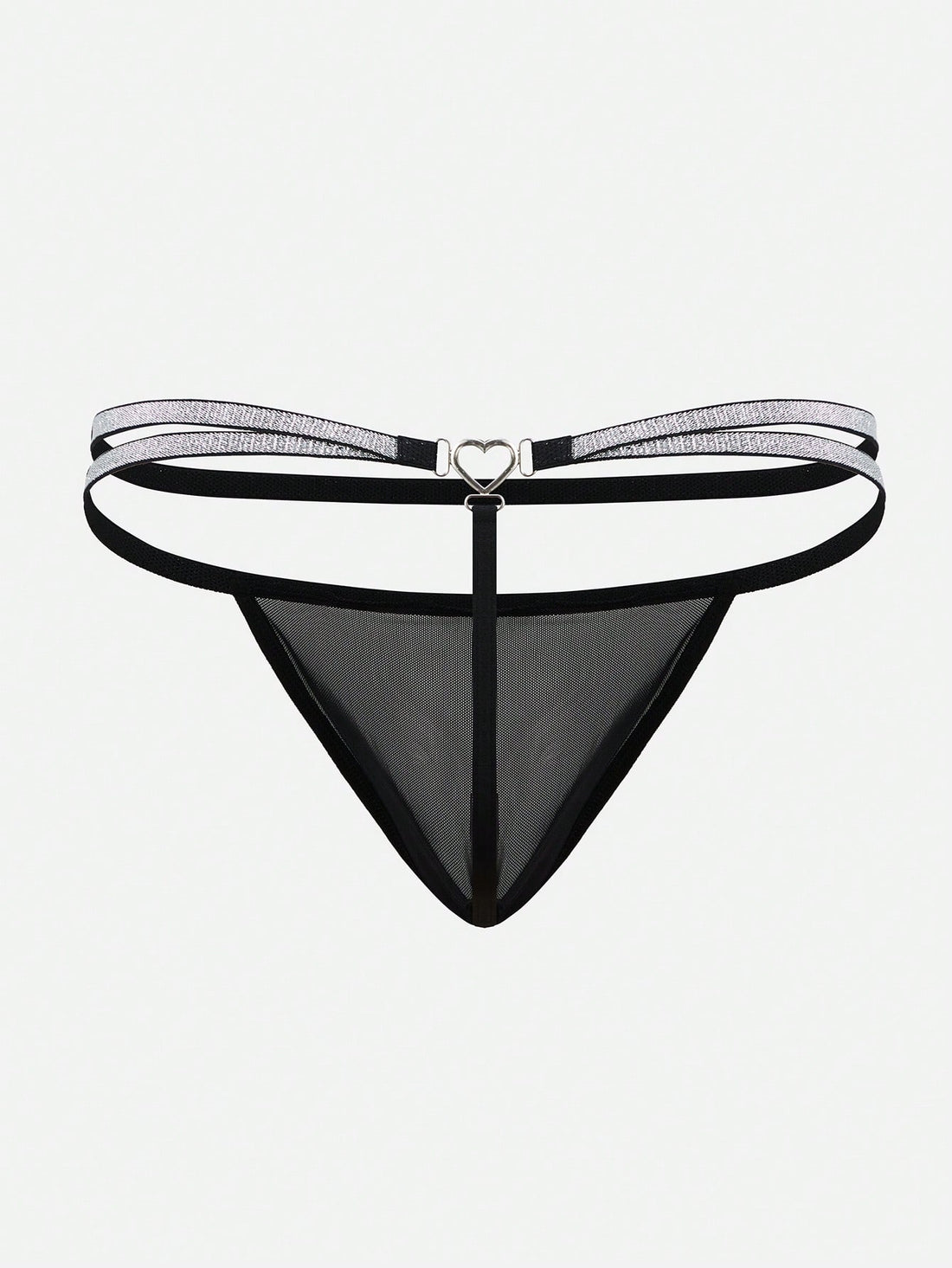 1pc Men’s Black Mesh Short with Silver Thread Detail, Lightweight Fabric, Simple Design