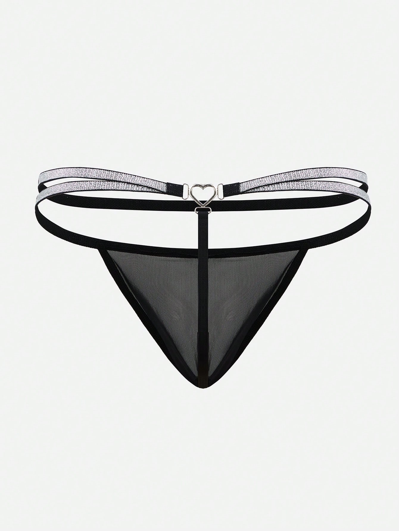 1pc Men’s Black Mesh Short with Silver Thread Detail, Lightweight Fabric, Simple Design