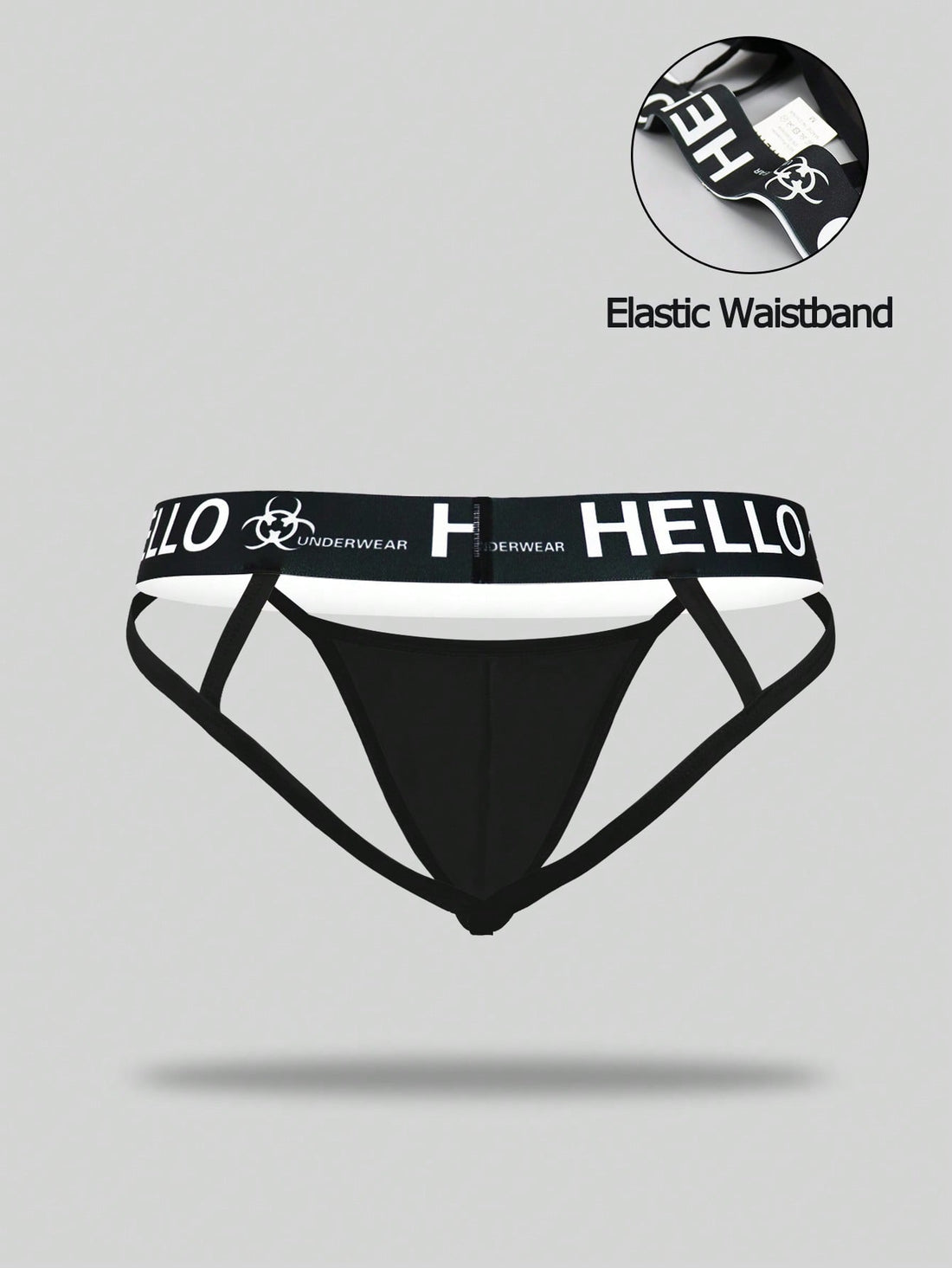 Men’s Strap Detail Short, Lightweight Fabric, Simple Structure