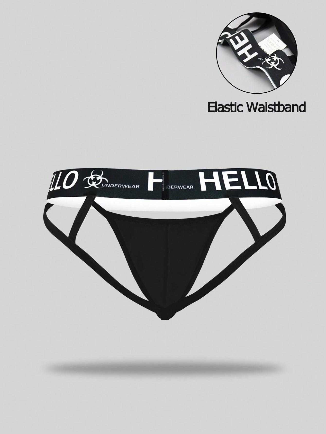 Men’s Strap Detail Short, Lightweight Fabric, Simple Structure