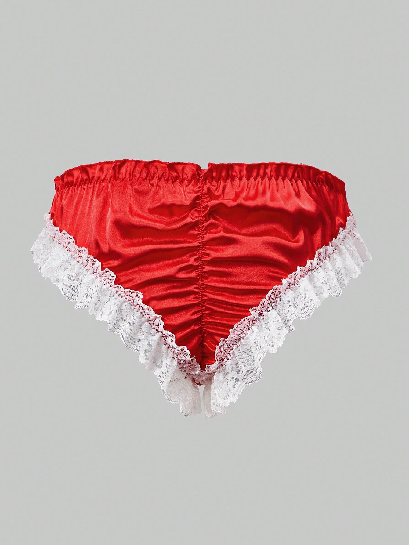 Men’s Satin-Style Short With Bow Accent, Smooth Texture, Solid Color, For Daily Styling