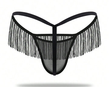 Mesh Hollow Out Waist Tanga Briefs For Men