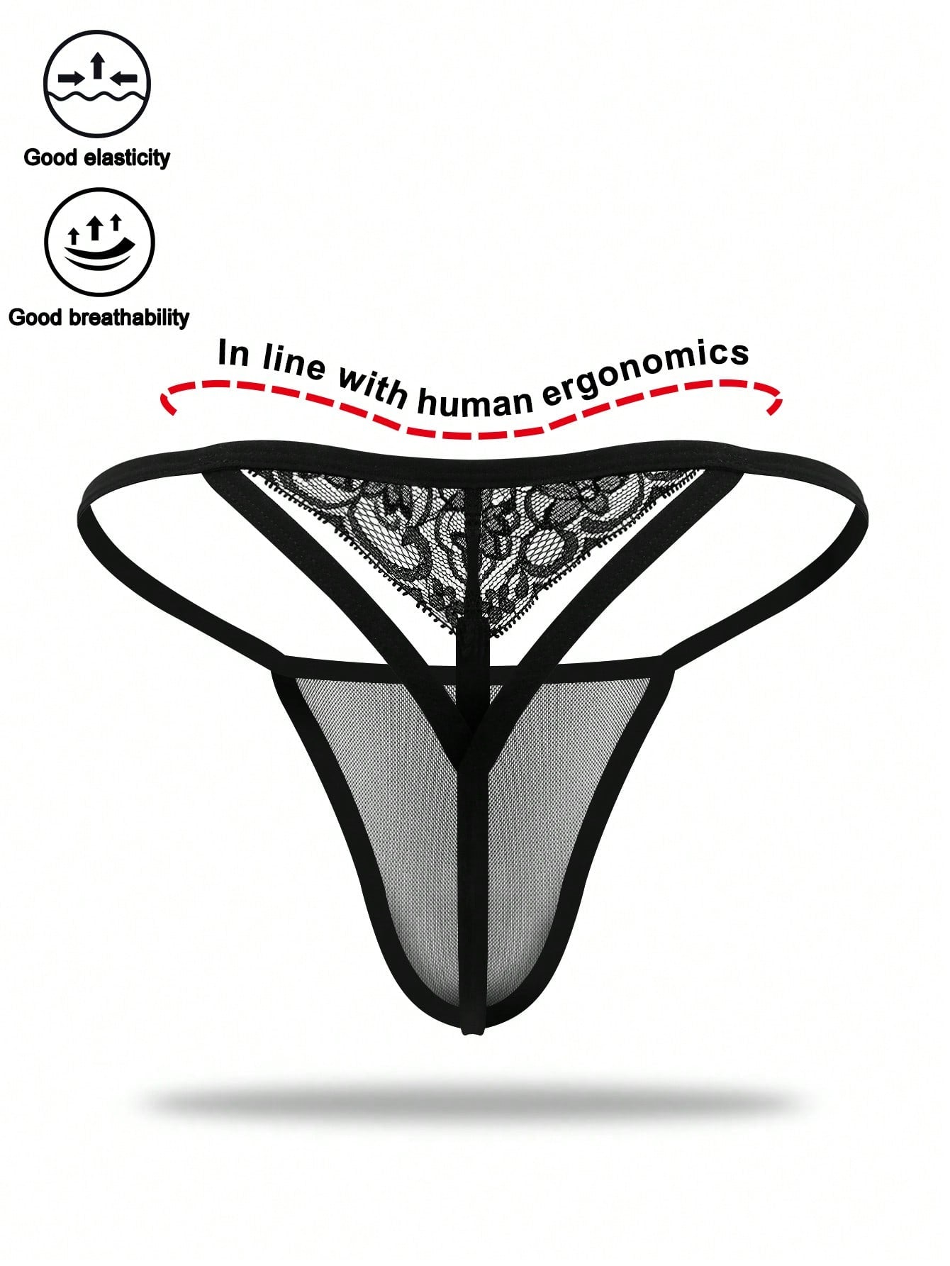 Men’s Black Mesh Short, Non-Detachable Design, Mid-Waist Style, Lightweight Fabric for Daily Wear