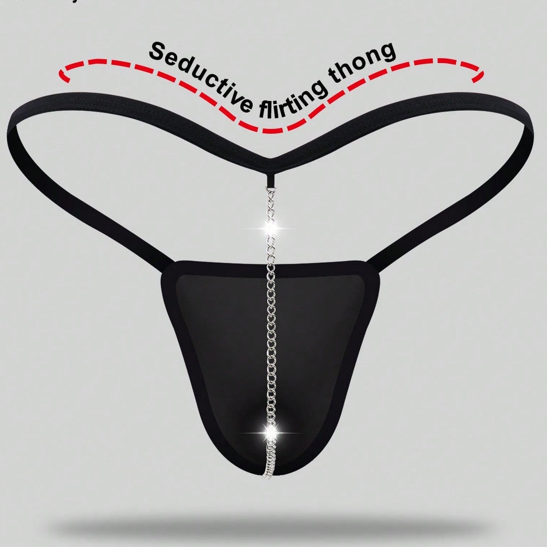 Men's Solid Black Fabric Thong Underwear