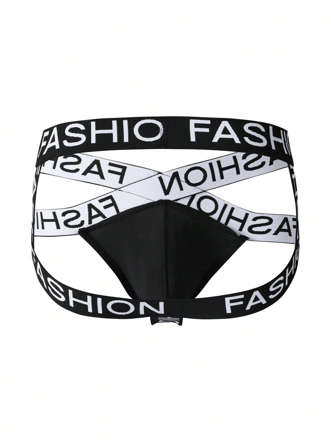 Men's Letter Knit Waistband Hollow Design Briefs