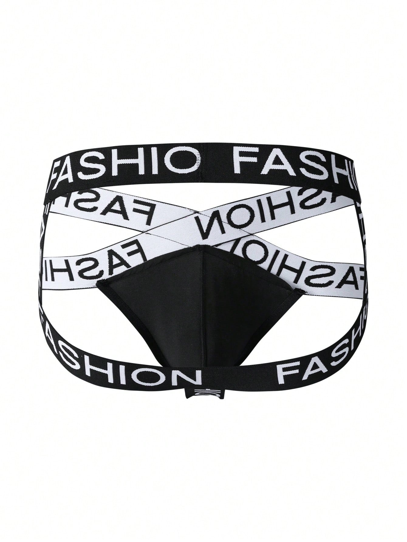 Men's Letter Knit Waistband Hollow Design Briefs