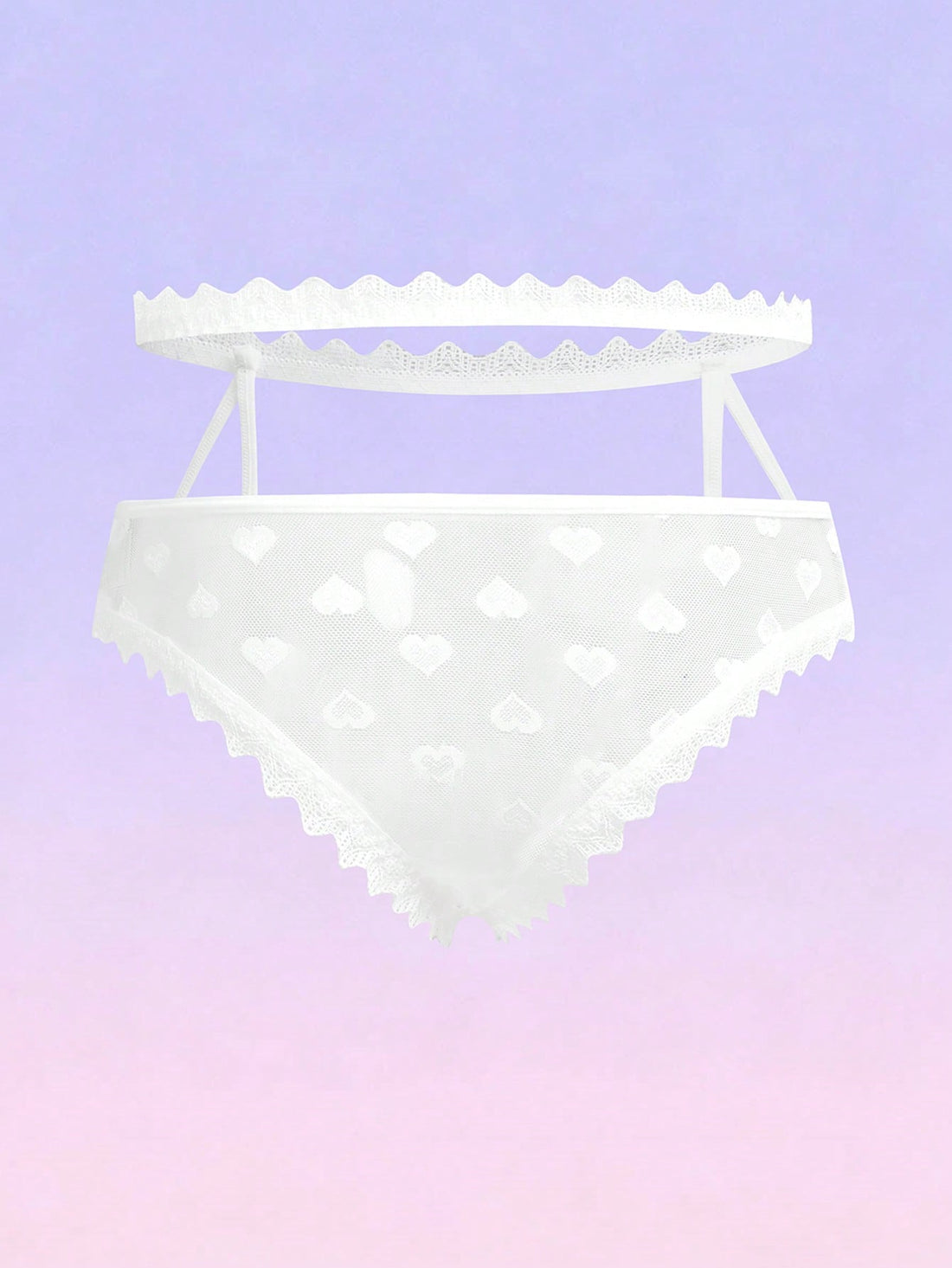 Heart Mesh Patchwork Hollow Out Sexy Briefs For Men