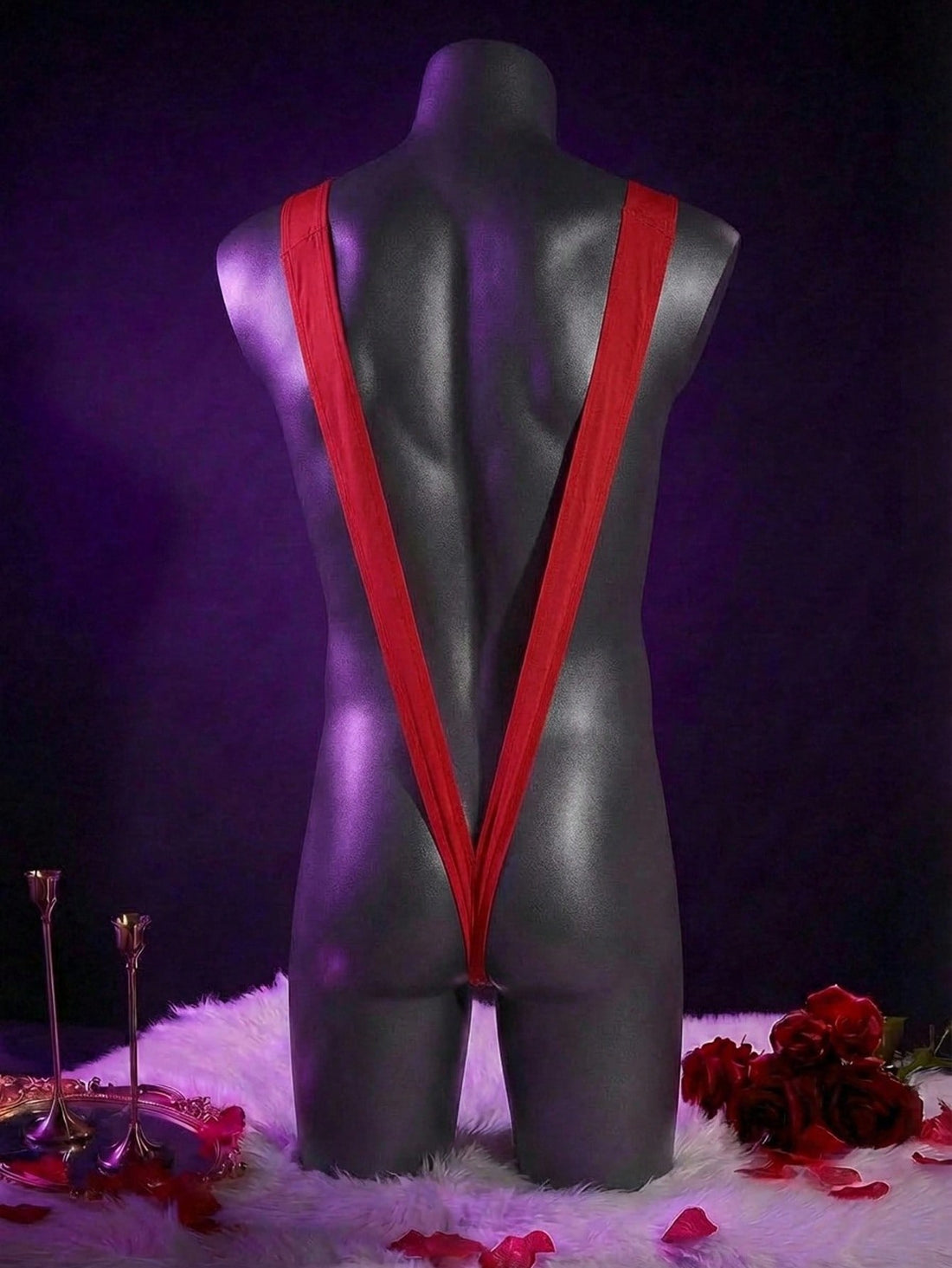 Solid Color Bodysuit Lingerie For Men